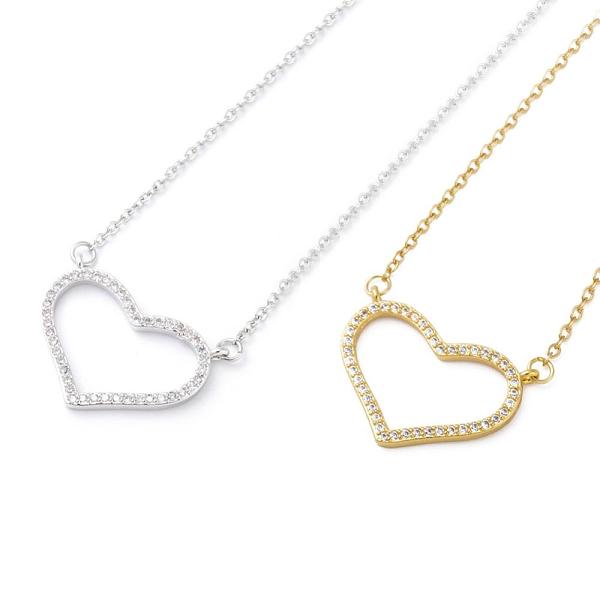 

PandaHall 304 Stainless Steel Pendant Necklaces, with Brass Cubic Zirconia Pendants, Heart, Mixed Color, 18.5 inch(47cm), Pendant..., Clear
