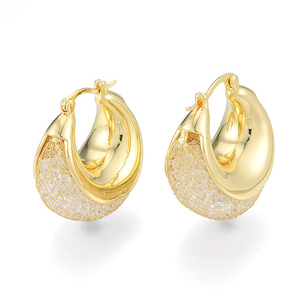 

PandaHall Crystal Rhinestone Braided Thick Hoop Earrings, Brass Jewelry for Women, Nickel Free, Golden, 29.5x27x16.5mm, Pin: 1mm Rhinestone...