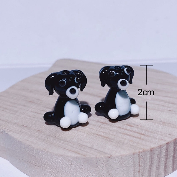 

PandaHall Lampwork Beads, Dog, Black, 20mm, Hole: 2mm Lampwork Dog Black