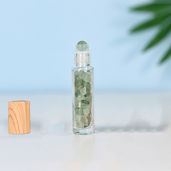 

PandaHall Natural Green Aventurine Roller Ball Bottles, with Plastic Cover, SPA Aromatherapy Essemtial Oil Empty Glass Bottle, 2x8.5cm...