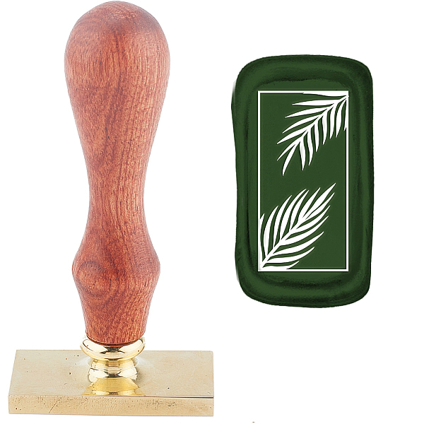 

PandaHall CRASPIRE Palm Leaves Wax Seal Stamp Plant Sealing Wax Stamp Rectangle Sealing Stamp Head 45×23mm with Wooden Handle for...