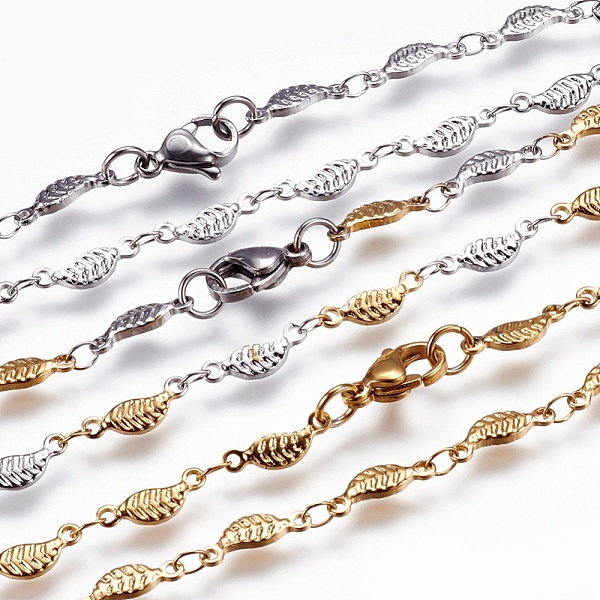 

PandaHall 304 Stainless Steel Chain Necklaces, with Lobster Claw Clasps, Leaf, Mixed Color, 17.5 inch(44.5cm) 304 Stainless Steel..., Multicolor