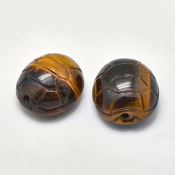 

PandaHall Natural Tiger Eye Beads, Turtle Shell, 24x21x12mm, Hole: 2mm Tiger Eye Oval