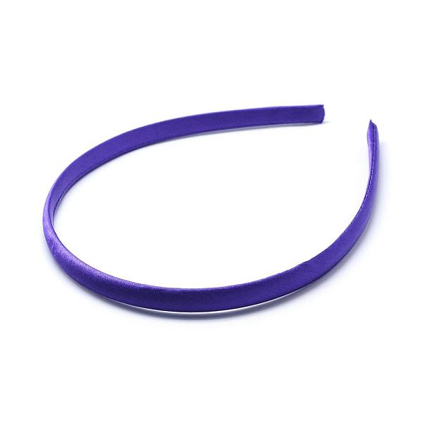 

PandaHall Plain Plastic Hair Band Findings, No Teeth, Covered with Cloth, Indigo, 120mm, 9.5mm Plastic Purple