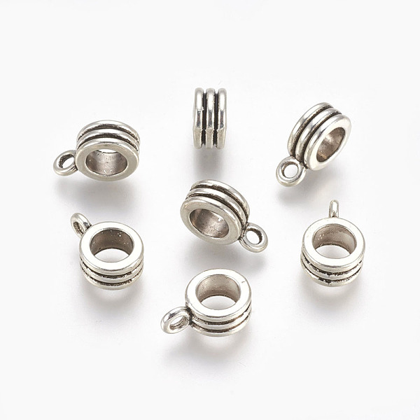

PandaHall Alloy Tube Bails, Loop Bails, Bail Beads, Cadmium Free & Nickel Free & Lead Free, Antique Silver, 13x8x5mm, Hole: 2mm Alloy Others