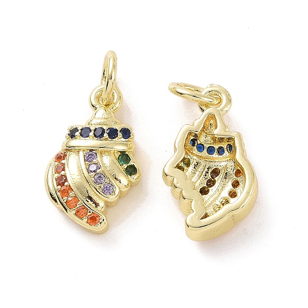 

PandaHall Brass Micro Pave Cubic Zirconia Charms, with Jump Ring, Conch Charm, Real 18K Gold Plated, 14.5x8.5x4mm, Hole: 3.5mm Brass+Cubic...