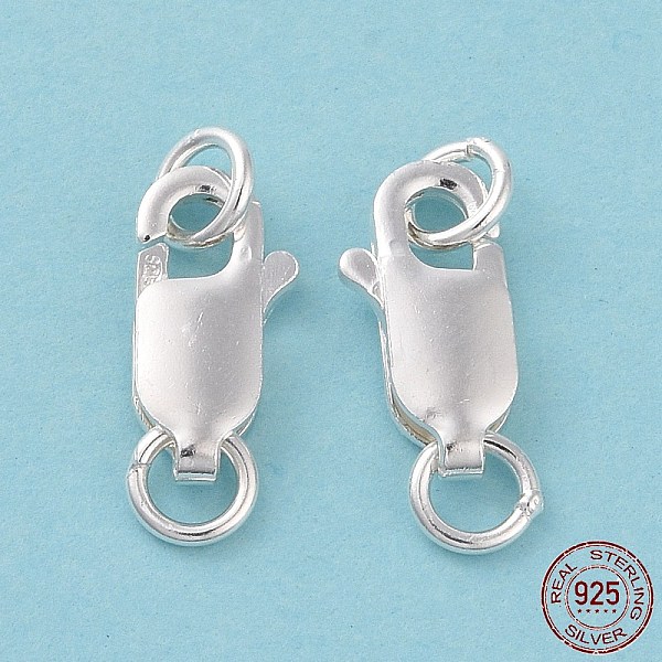 

PandaHall 925 Sterling Silver Lobster Claw Clasps, with Jump Rings, Silver Color, 10x5x2.5mm , Hole: 3~3.5mm Sterling Silver