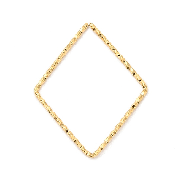 

PandaHall 304 Stainless Steel Linking Rings, Textured, Rhombus, Real 18K Gold Plated, 34x26.5x1mm, Inner Diameter: 31x24mm 304 Stainless...