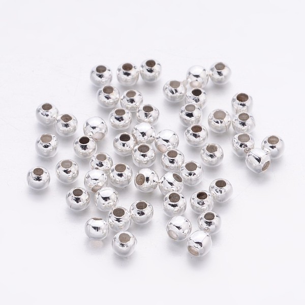 

PandaHall Iron Spacer Beads, Round, Silver Color Plated, 3mm diameter, hole: 1mm, about 435pcs/20g Iron Round