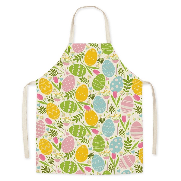 

PandaHall Easter Theme Flax Sleeveless Apron, with Double Shoulder Belt, Colorful, 700x600mm Cloth