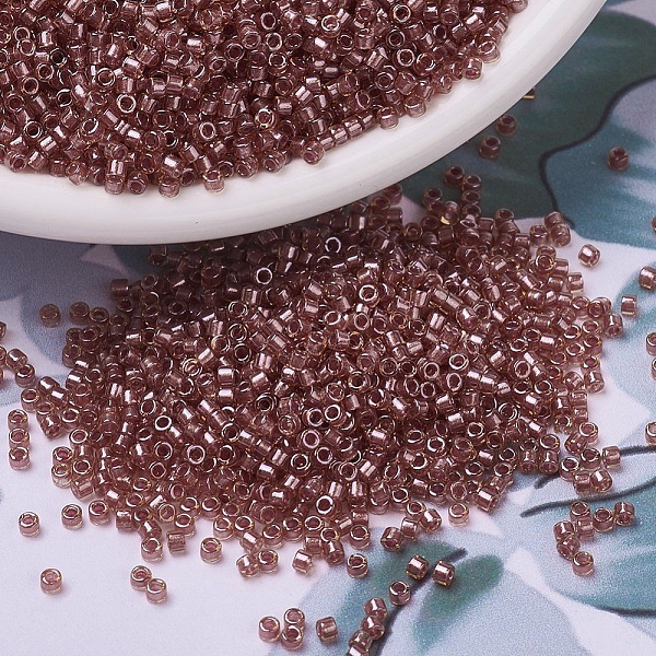 

PandaHall MIYUKI Delica Beads, Cylinder, Japanese Seed Beads, 11/0, (DB0913) Sparkling Salmon Lined Topaz, 1.3x1.6mm, Hole: 0.8mm, about..., Brown