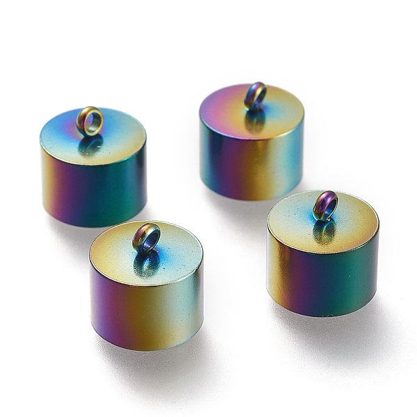 

PandaHall Ion Plating(IP) 201 Stainless Steel Cord Ends, Column, Rainbow Color, 10x10mm, Hole: 1.6mm, Inner Diameter: 9mm 201 Stainless...