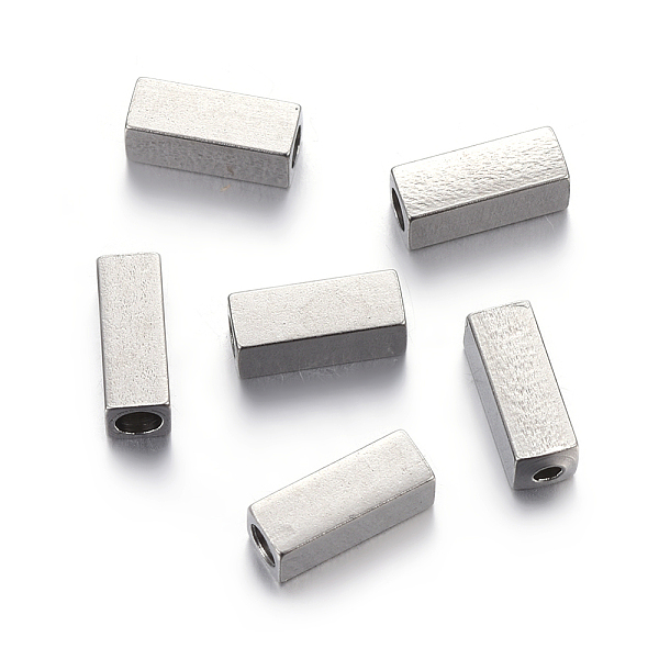 

PandaHall 201 Stainless Steel Beads, Rectangle, Stainless Steel Color, 8x3x3mm, Hole: 1.8~2mm 201 Stainless Steel Rectangle