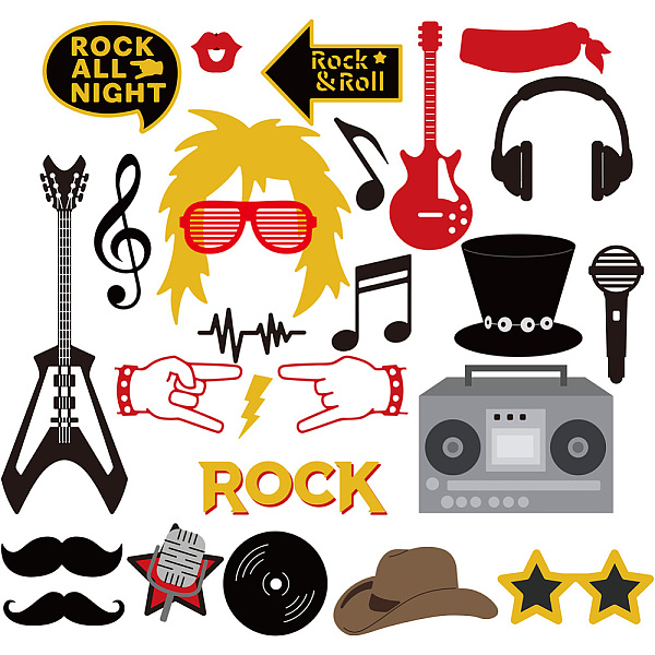 

PandaHall BENECREAT 28Pcs Jazz Rock and Roll Metal Dies, Music Note Guitar Headphone Lights Music Theme Cutting Dies Stencils for DIY...