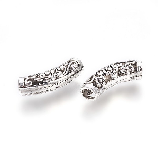 

PandaHall Hollow Tibetan Style Alloy Beads, Tube Beads, Antique Silver, 25.5x7mm, Hole: 4mm Alloy Tube