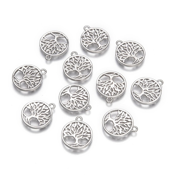 

PandaHall Eco-Friendly Rack Plating Brass Tree of Life Pendants, Lead Free & Cadmium Free & Nickel Free, Platinum, 18x15x2mm, Hole: 1.5mm...