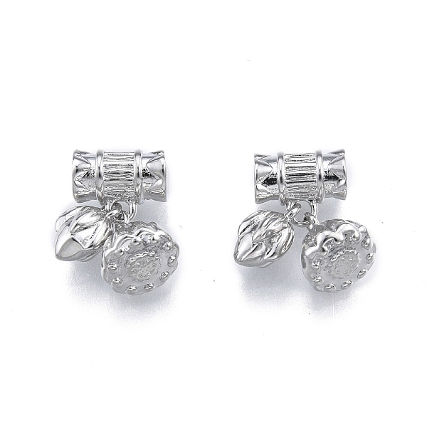 

PandaHall Lotus Pod & Bud Rack Plating Brass Pendants, Nickel Free, Real Platinum Plated, 14mm, Hole: 2.5mm Brass Flower