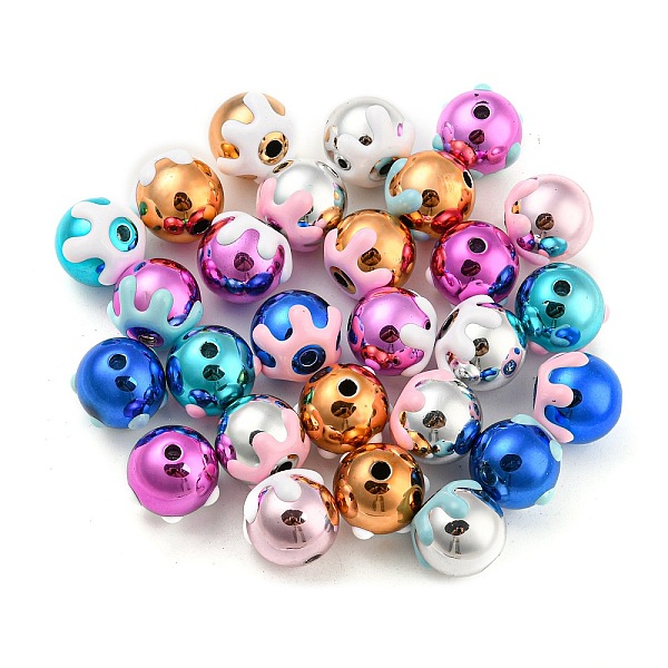 

PandaHall Enamel Acrylic Beads, Round, Mixed Color, 16mm Acrylic Round Multicolor