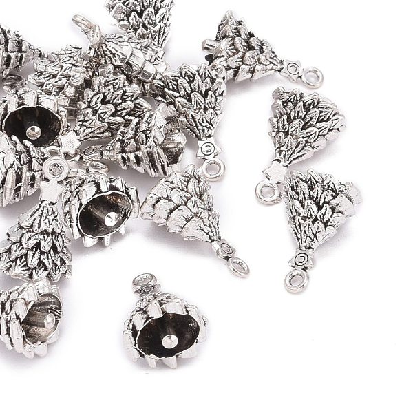 

PandaHall Tibetan Style Alloy Pendants, Lead Free & Cadmium Free, Christmas Tree, for Christmas, Antique Silver, 18x12x12mm, Hole: 2mm Alloy...
