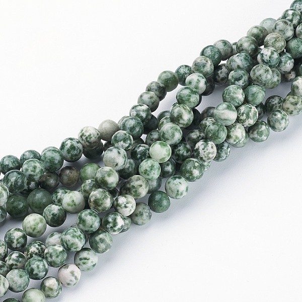 

PandaHall Gemstone Beads Strands, Green Spot Jasper, Round, about 6mm in diameter, hole: about 0.8mm, 15~16 inch Green Spot Jasper Round...