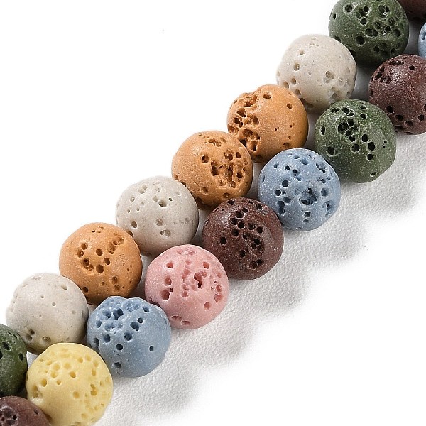 

PandaHall Synthetic Lava Rock Dyed Beads Strands, Round, Mixed Color, 7.5~8mm, Hole: 1mm, about 50pcs/strand, 14.88''(37.8cm) Lava Rock..., Multicolor