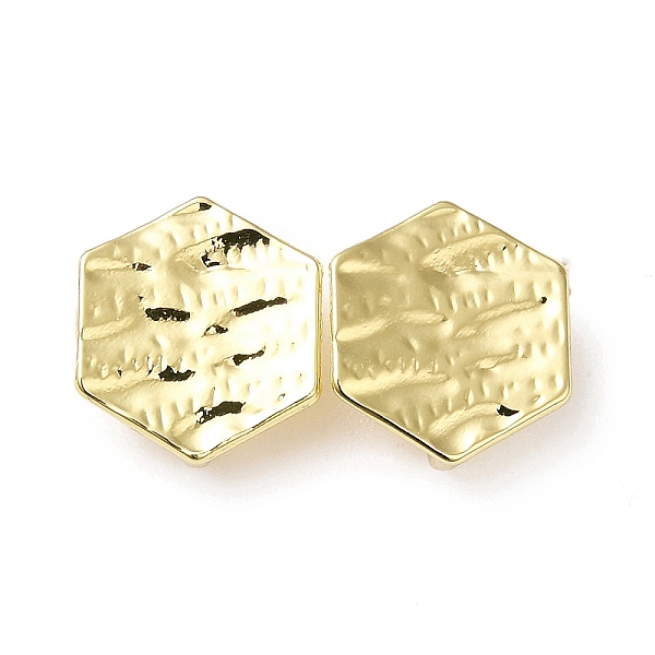 

PandaHall Rack Plating Alloy Stud Earring Findings, with Vertical Loop, Cadmium Free & Lead Free, Textured Hexagon, Light Gold, 14x17mm...