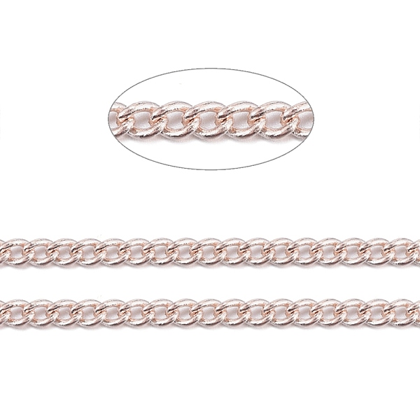

PandaHall Brass Twisted Chains, Curb Chains, Unwelded, with Spool, Oval, Lead Free & Nickel Free & Cadmium Free, Rose Gold, 1.8x1x0.36mm...