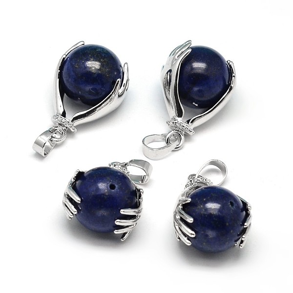 

PandaHall Palm Platinum Plated Brass Synthetic Blue Goldstone Pendants, Cadmium Free & Lead Free, 27x19x16mm, Hole: 4x8mm Blue Goldstone...