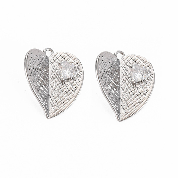 

PandaHall Brass Micro Pave Clear Cubic Zirconia Pendants, Nickel Free, Heart, Real Platinum Plated, 16.5x14x5mm, Hole: 1mm Brass+Cubic...