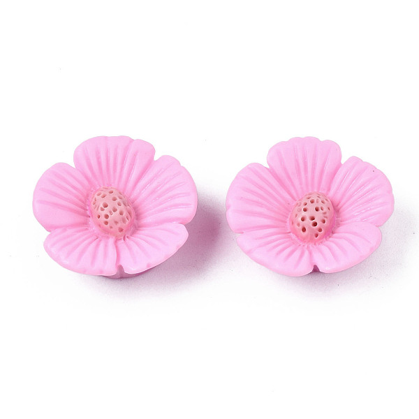 

PandaHall Opaque Resin Cabochons, Flower, Pearl Pink, 21x20x9mm Resin Flower