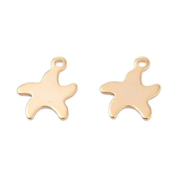 

PandaHall 201 Stainless Steel Charms, Laser Cut, Starfish/Sea Star, Real 18k Gold Plated, 13x10.5x0.5mm, Hole: 1.4mm 201 Stainless Steel...