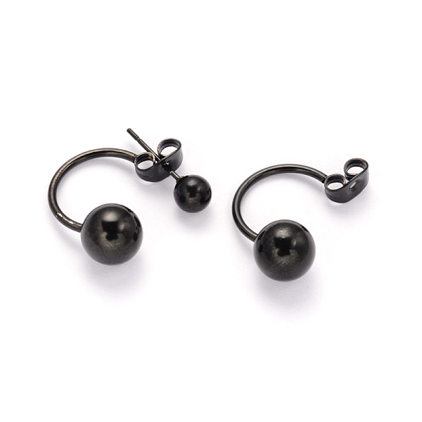 

PandaHall 304 Stainless Steel Stud Earrings, Hypoallergenic Earrings, Gunmetal, 21mm, Pin: 0.8mm 304 Stainless Steel