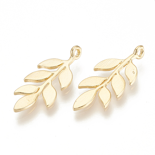 

PandaHall Brass Pendants, Leaf, Nickel Free, Real 18K Gold Plated, 25x11x1.5mm, Hole: 1mm Brass Leaf