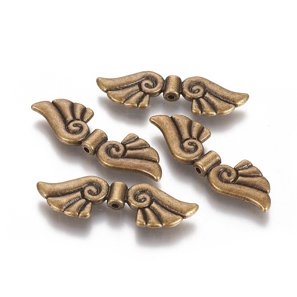 

PandaHall Tibetan Style Alloy Beads, Cadmium Free & Nickel Free & Lead Free, Wing, Antique Bronze, 14x44x4mm, Hole: 2mm Alloy Wing