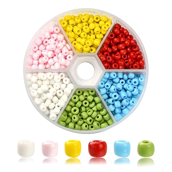 

PandaHall 540Pcs 6 Colors 6/0 Glass Seed Beads, Opaque Colours, Small Craft Beads for DIY Jewelry Making, Round, Mixed Color, 4mm, Hole..., Multicolor