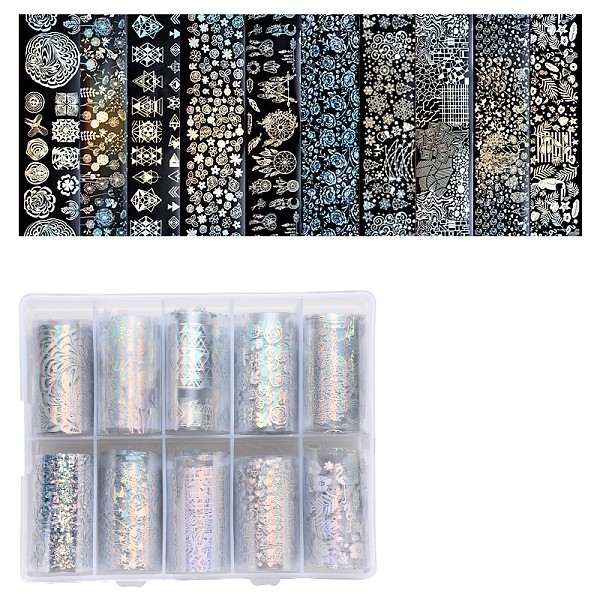 

PandaHall Laser Nail Art Transfer Stickers, Nail Decals, DIY Nail Tips Decoration for Women, Christmas Themed Pattern, White, 1000x40mm...