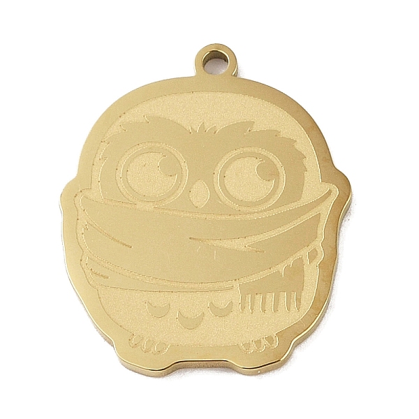 

PandaHall 304 Stainless Steel Pendants, Owl Charm, Golden, 24.5x20.5x1.5mm, Hole: 1mm 304 Stainless Steel Owl