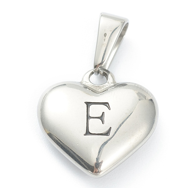

PandaHall 304 Stainless Steel Pendants, Heart with Black Letter, Stainless Steel Color, Letter.E, 16x16x4.5mm, Hole: 7x3mm 304 Stainless...