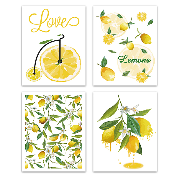 

PandaHall Chemical Fiber Oil Canvas Wall Art, Canvas Print Wall Painting Home Decorations, Rectangle, Colorful, Lemon Pattern, 25x20cm...