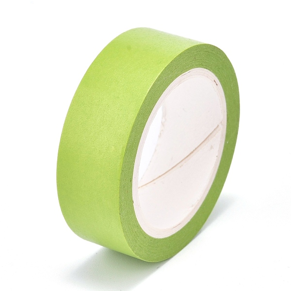 

PandaHall DIY Solid Color Scrapbook Decorative Paper Tapes, Self Adhesive Tapes, Yellow Green, 15mm, about 10m/roll Paper None