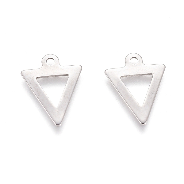 

PandaHall 304 Stainless Steel Charms, Triangle, Stainless Steel Color, 12x9.5x0.5mm, Hole: 1mm 304 Stainless Steel Triangle