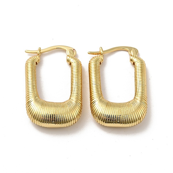 

PandaHall Rack Plating Brass Rectangle Thick Hoop Earrings for Women, Mixed Color, 25x16x5.5mm, Pin: 0.8mm Brass Rectangle