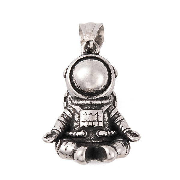 

PandaHall 304 Stainless Steel Pendants, Spaceman Charm, Antique Silver, 28.5x23x24mm, Hole: 4.5x7.5mm 304 Stainless Steel Human