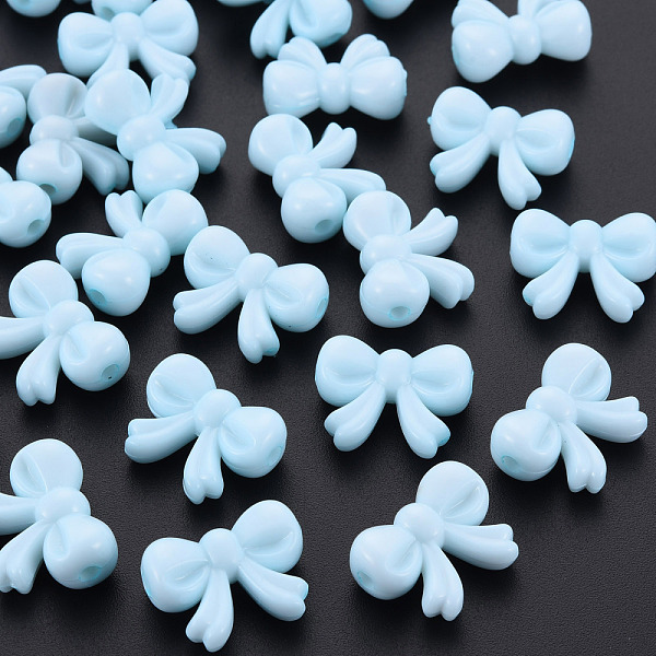 

PandaHall Opaque Acrylic Beads, Bowknot, Light Sky Blue, 15.5x20x8.5mm, Hole: 2mm, about 440pcs/500g Acrylic Bowknot