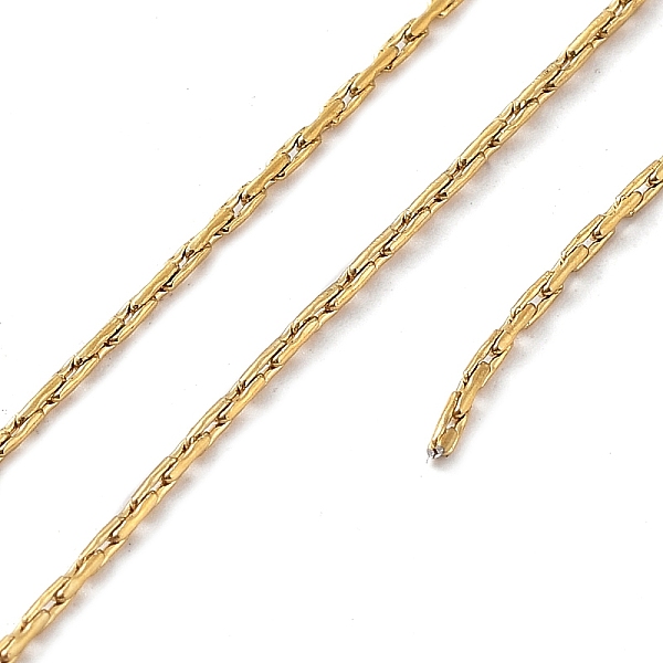 

PandaHall 304 Stainless Steel Rectangle Link Chains, Welded, with Card Paper, Golden, 1.2x0.6x0.6mm, about 10m/card 304 Stainless Steel