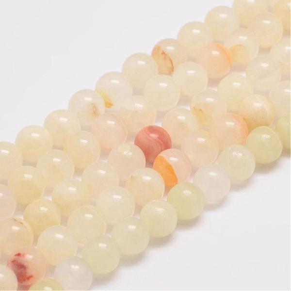 

PandaHall Natural Flower Jade(Afghanistan Jade) Bead Strands, Round, 6mm, Hole: 1mm, about 63pcs/strand, 15.5 inch Flower Jade Round
