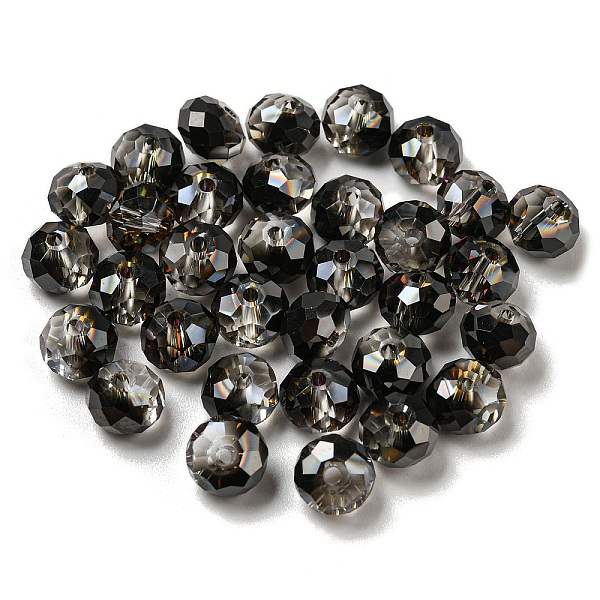 

PandaHall Electroplate Glass Beads, Rondelle, Black, 8x6mm, Hole: 1.6mm, 100pcs/bag Glass Rondelle Black