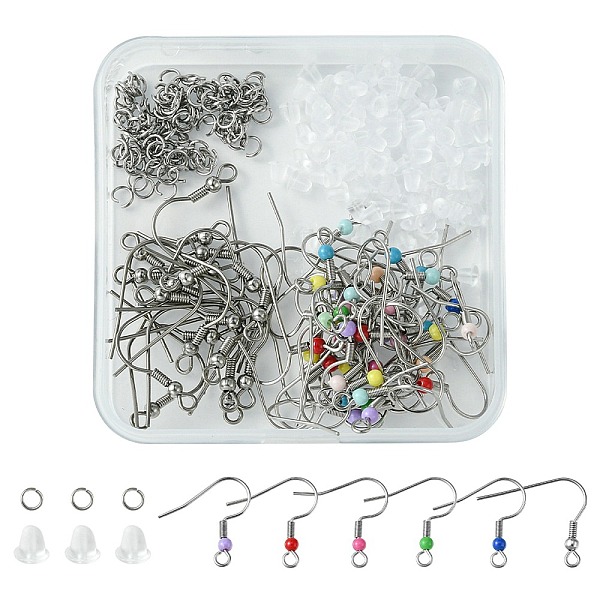 

PandaHall 60Pcs 2 Style 316 Surgical & 304 Stainless Steel Earring Hooks, French Hooks with Coil and Ball, with 100Pcs Plastic Ear Nuts...