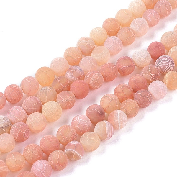 

PandaHall Natural Weathered Agate Beads Strands, Dyed & Heated, Frosted, Round, Dark Orange, 10~10.5mm, Hole: 1.2mm, about 38pcs/strand...