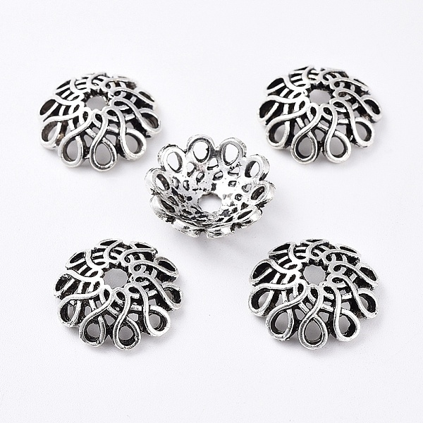 

PandaHall Tibetan Style Alloy Bead Caps, Multi-Petal, Cadmium Free & Nickel Free & Lead Free, Antique Silver, 17.5x5mm, Hole: 2.5mm, about...